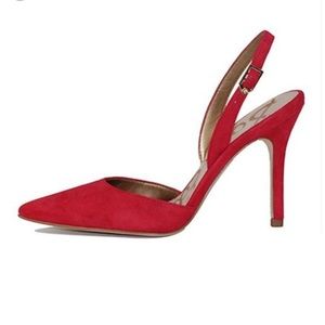 Red d’orsay sling backs
